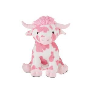 Jumbo Longhorn Cow Plush Pink White 24", Valentine's Day Way To Celebrate Viral